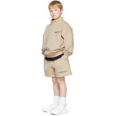 Shop Essentials Ssense Exclusive Kids Beige Mock Neck Sweatshirt In Linen