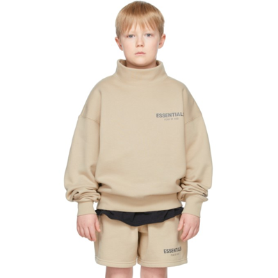 Shop Essentials Ssense Exclusive Kids Beige Mock Neck Sweatshirt In Linen