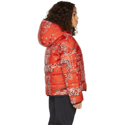 Shop Moncler Kids Reversible Red Down Songu Jacket In 450 Red