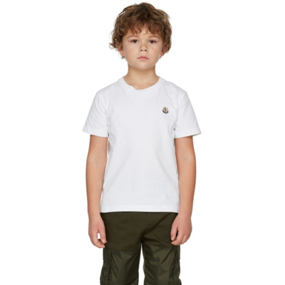 Shop Moncler Kids White Logo T-shirt In 002 White