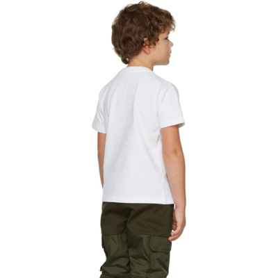 Shop Moncler Kids White Logo T-shirt In 002 White