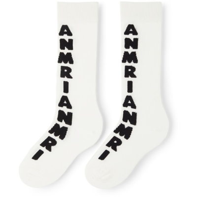 Shop Marni Kids Logo Socks In Milk 0m101