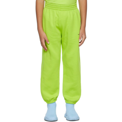 Shop Balenciaga Kids Green & Black Copyright Lounge Pants In 7072 Lime/black