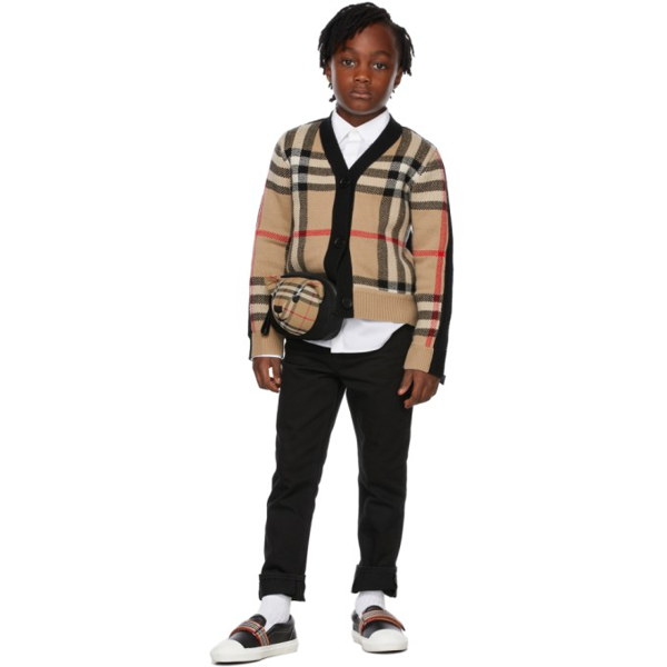 Burberry Beige Check Cardigan