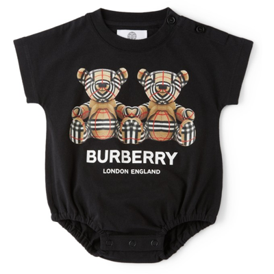 Shop Burberry Baby Two-pack Thomas Bear Bodysuit Set In White