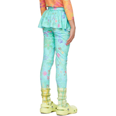 Shop Collina Strada Ssense Exclusive Kids Blue Ruffle Trousers In Turquoise Daisy Dood
