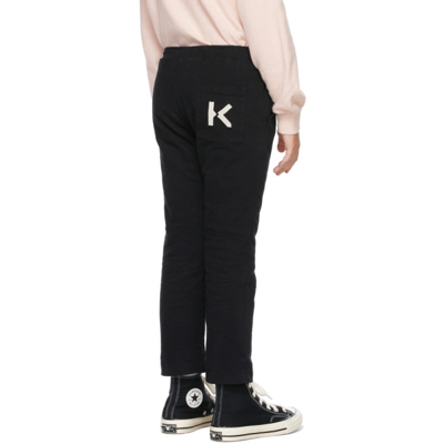 Shop Kenzo Kids Black Insulated Logo Trousers In 09p Black