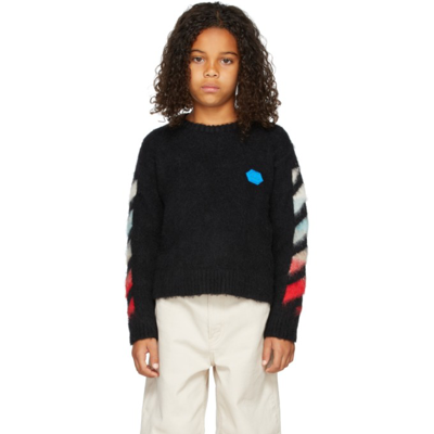 Shop Off-white Kids Alpaca Brushed Sweater In Black/multi