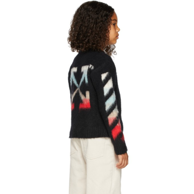 Shop Off-white Kids Alpaca Brushed Sweater In Black/multi