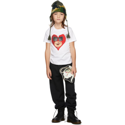 Shop Undercover Kids White Heart Face T-shirt