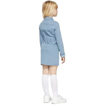 Shop Marc Jacobs Kids Blue Denim 'the Belted' Dress In Z10 Denim B