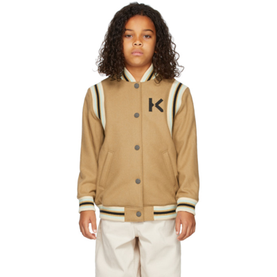 Kenzo Kids Wool Varsity Jacket In Brown | ModeSens