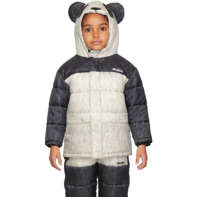 Shop Doublet Ssense Exclusive Kids Grey & Black Panda Costume Puffer Jacket In Grey/black
