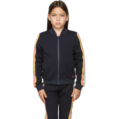 Shop Marc Jacobs Kids Navy 'the Track Jacket' Zip-up Jacket In 84e Navy