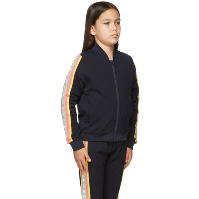 Shop Marc Jacobs Kids Navy 'the Track Jacket' Zip-up Jacket In 84e Navy
