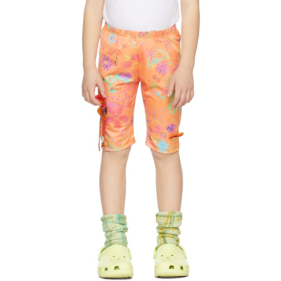 Shop Collina Strada Ssense Exclusive Kids Orange Bow Bike Shorts In Orange Daisy Doodle