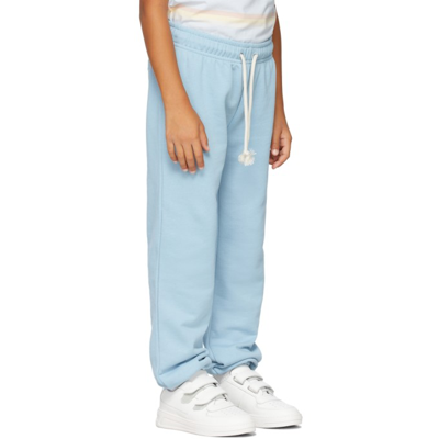 Shop Acne Studios Kids Organic Cotton Logo Patch Lounge Pants In Powder Blue