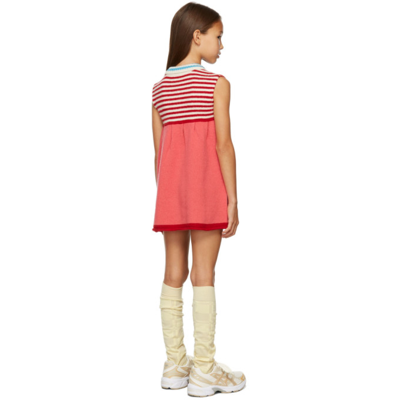 Shop Ligne Noire Kids Pink Virgin Wool Sleeveless Little Dress In Peach
