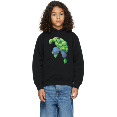 Balenciaga Kids' Hulk Print Cotton Sweatshirt Hoodie In Black,green |  ModeSens