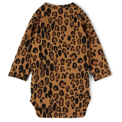 Shop Mini Rodini Baby Tan Basic Leopard Bodysuit