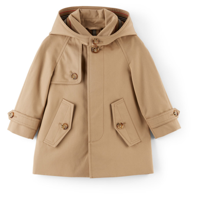 Shop Burberry Baby Beige Bradley Coat In Archive Beige