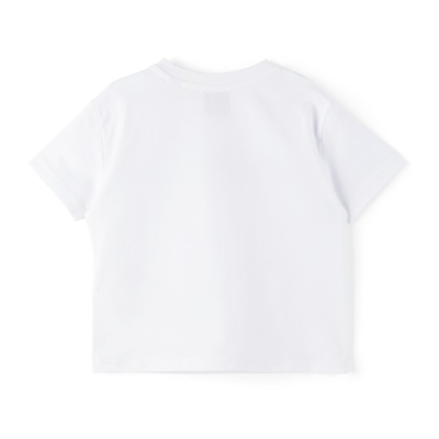 Shop Burberry Baby White Thomas Bear T-shirt