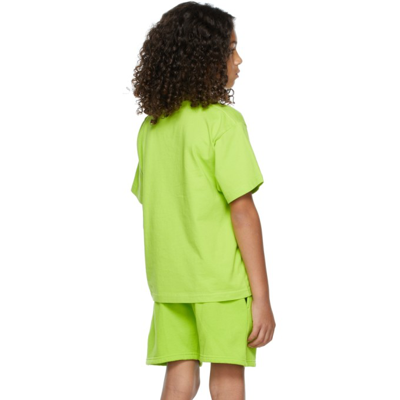 Shop Balenciaga Kids Green & Black Copyright T-shirt In 7072 Lime/black