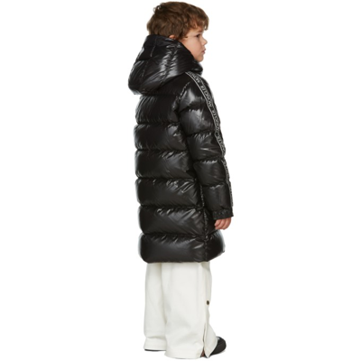 Shop Moncler Kids Black Down Hakki Long Puffer Jacket In 999 Black
