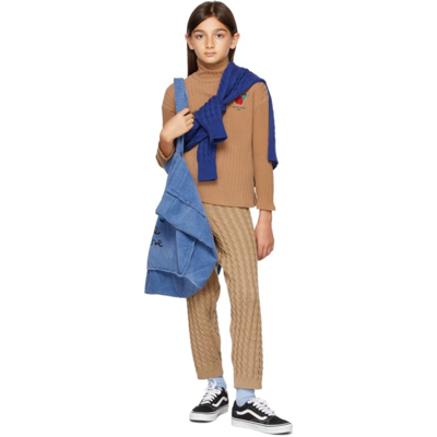 Shop Weekend House. Kids Tan Cable Knit Apple Trousers In Camel