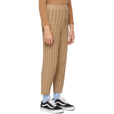 Shop Weekend House. Kids Tan Cable Knit Apple Trousers In Camel