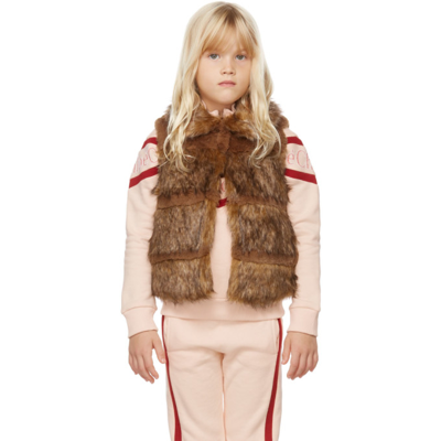 Shop Chloé Kids Brown Faux-fur Vest In 300 Light C