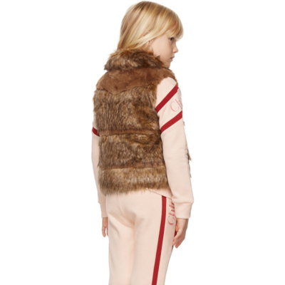 Shop Chloé Kids Brown Faux-fur Vest In 300 Light C