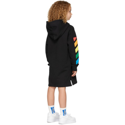 Shop Off-white Kids Rounded Hoodie Dress In Black/multi