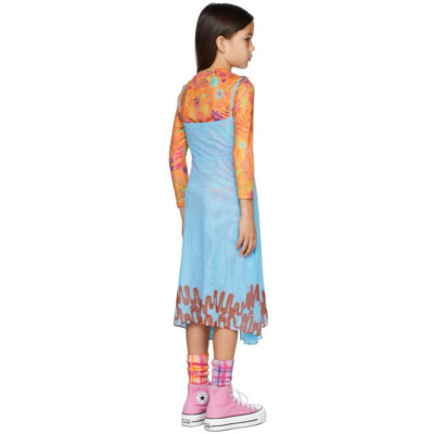 Shop Collina Strada Ssense Exclusive Kids Blue Rhinestone Market Dress In Mask Blue Loopy