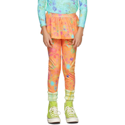 Shop Collina Strada Ssense Exclusive Kids Orange Ruffle Trousers In Orange Daisy Doodle