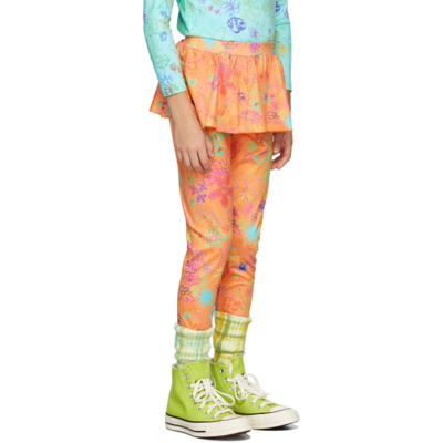 Shop Collina Strada Ssense Exclusive Kids Orange Ruffle Trousers In Orange Daisy Doodle