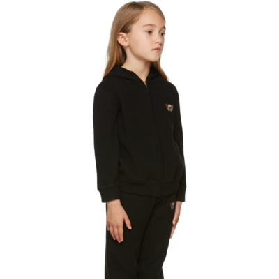 Shop Burberry Kids Black Cashmere Thomas Bear Hoodie