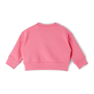 Shop Burberry Baby Pink Floral Logo Sweater In Bubble Gum