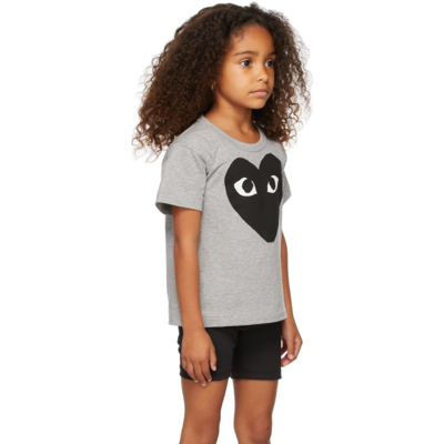 Comme Des Garçons Play Kids' Play Heart T-shirt In Gray And Black In Grey |  ModeSens