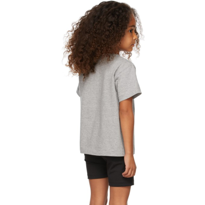 Shop Comme Des Garçons Play Kids Grey & Black Big Heart T-shirt In 1 Grey
