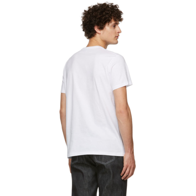 Shop Alexander Mcqueen White Embroidered Logo T-shirt In 0900 White/