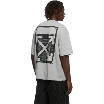 Shop Off-white Grey Negative Mark Logo T-shirt