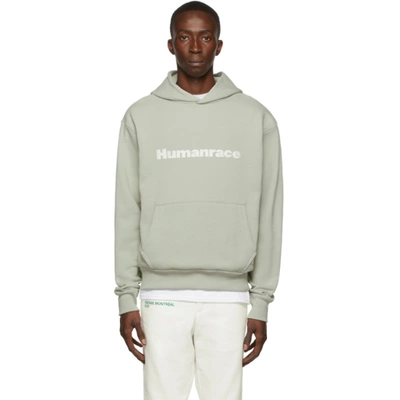 Shop Adidas X Humanrace By Pharrell Williams Ssense Exclusive Humanrace Tonal Logo Hoodie In Halo Green S21 Adyu