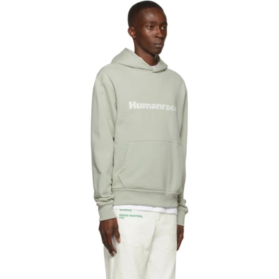 Shop Adidas X Humanrace By Pharrell Williams Ssense Exclusive Humanrace Tonal Logo Hoodie In Halo Green S21 Adyu