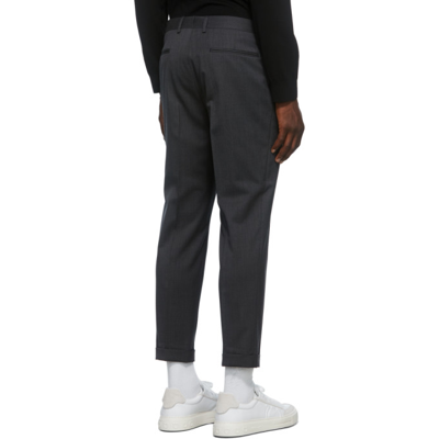 Shop Z Zegna Grey Wool Pleated Trousers In 2zf064 Mindium