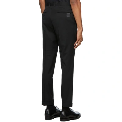 Wool Slim Tapered Trousers In Black