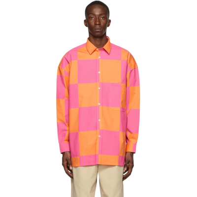 Shop Jacquemus Pink & Orange La Montagne ' La Chemise Toutou' Shirt