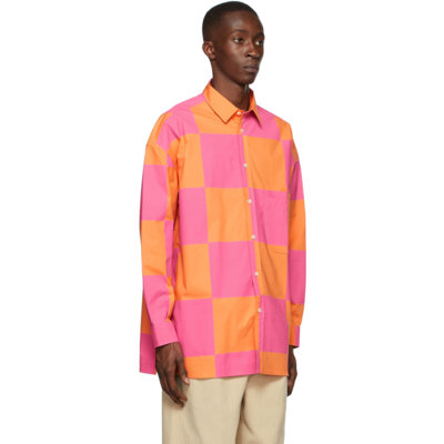 Shop Jacquemus Pink & Orange La Montagne ' La Chemise Toutou' Shirt