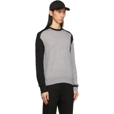 Shop Neil Barrett Grey Asymmetric Sweater In 52 Smoke Melange/bla