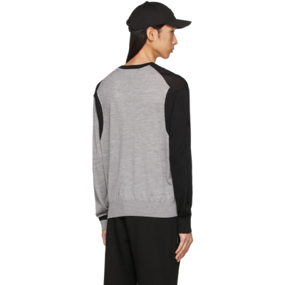 Shop Neil Barrett Grey Asymmetric Sweater In 52 Smoke Melange/bla